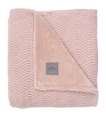 Ledikantlaken Jollein Deken Ledikant River Knit Pale Pink/Coral Fleece