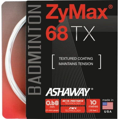Badmintonsnaar Ashaway Zymax 68 TX White (0.68mm/10m)