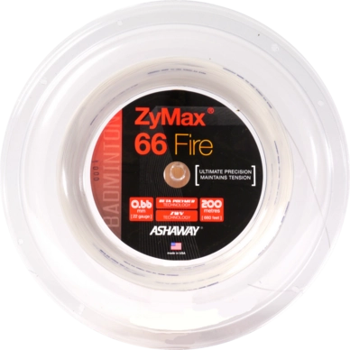 Badmintonsnaar Ashaway Zymax 66 Fire Power White (0.66mm/200m)
