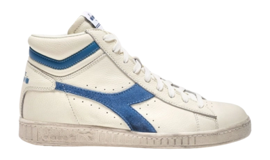 Diadora Unisex Game L High Waxed Suede Pop White Blue Bleached Denim