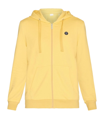 Zip Sweatshirt KnowledgeCotton Apparel Men Ask Regular Kangaroo Badge Sweat Misted Yellow