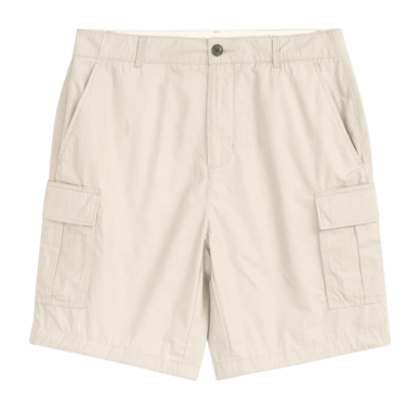 Korte broek KnowledgeCotton Apparel Men Fig Loose Cargo Poplin Light Feather Gray