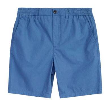 Korte broek KnowledgeCotton Apparel Men Fig Loose Poplin Elastic Waist String Moonlight Blue