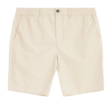 Korte broek KnowledgeCotton Apparel Men Fig Loose Poplin Elastic Waist String Light Feather Gray
