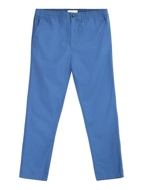 Broek KnowledgeCotton Apparel Men Tim Tapered Poplin Elastic Waist String Moonlight Blue