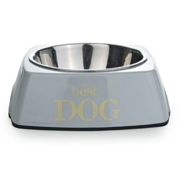 Voer- of Drinkbak Beeztees Best Dog Melamine Vierkant Grijs