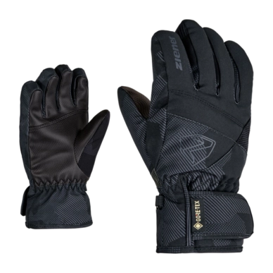 Gloves Ziener Kids Leif GTX Black Gray Ink Camo
