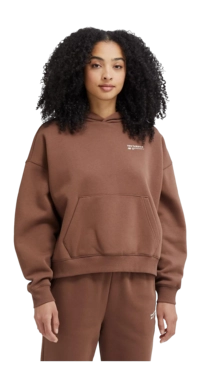 Pull à Capuche New Balance Femme Linear Heritage Brushed Back Fleece Hoodie Pinecone