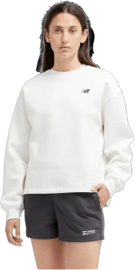 Trui New Balance Women Linear Heritage Brushed Back Fleece Crewneck Sea Salt