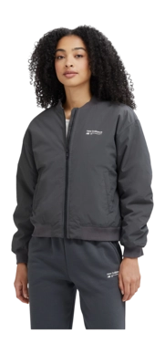 Jas New Balance Women Linear Heritage Woven Bomber Jacket Blacktop