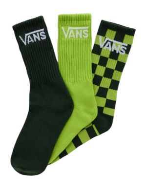 Sok Vans Boys Classic Crew Mountain View Lime Green (3 pack)