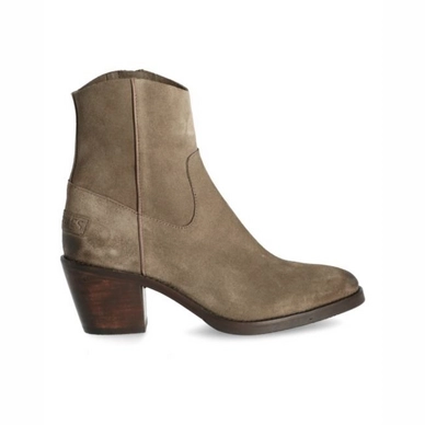 Stiefelette Shabbies Amsterdam Women Ankle Boot 7 CM With Zipper Waxed Nubuck Taupe