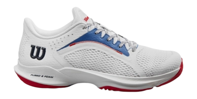 Padel Shoes Wilson Women Hurakn 2.0 W White Deja Vu Blue Wilson Red