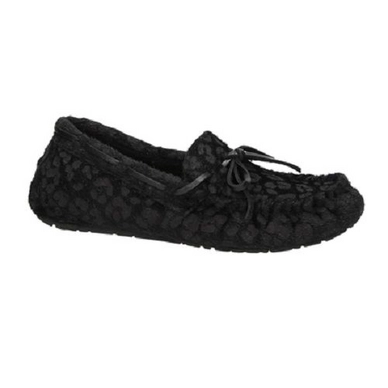 Damen Hausschuhe Ruby Brown Leopard Schwarz
