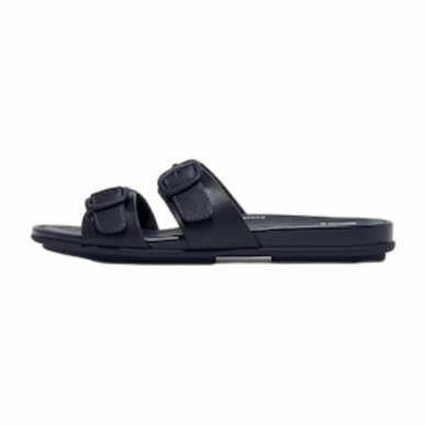 FitFlop Women Gracie Buckle Two-Bar Leather Slides Midnight Navy
