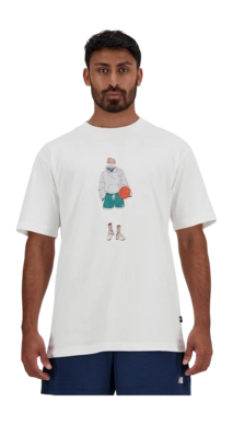 T-Shirt New Balance Athletics Basketball Herren Sea Salt