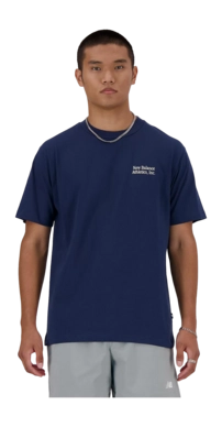 T-Shirt New Balance Men Athletics Flocked Navy