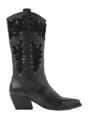 Stiefel Lazamani 85.616 Damen Velvet Pattern Black