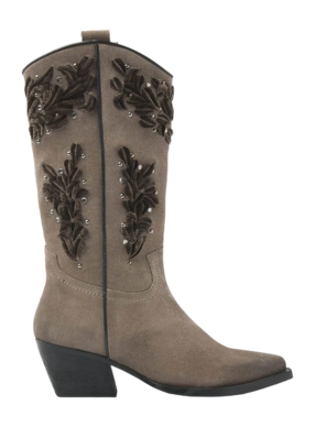 Stiefel Lazamani 85.616 Damen Velvet Pattern Fango