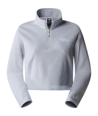 Pullover The North Face 100 Glacier Cropped 1/4 Zip Damen TNF Light Grey Heather