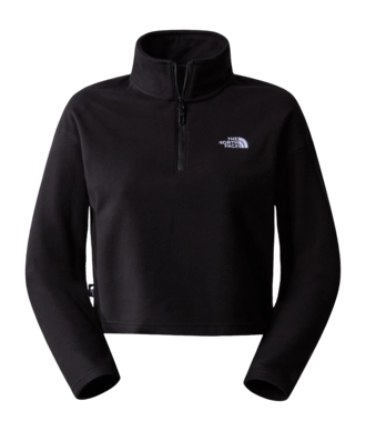 Pullover The North Face 100 Glacier Cropped 1/4 Zip Damen TNF Black