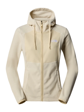 Zip Sweatshirt The North Face Women Homesafe Full Zip Fleece Hoodie White Dune Gravel Strip