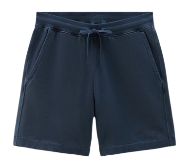 Kurze Hose Woolrich Garment Dyed Logo Herren Melton Blue