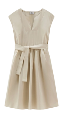 Kleid Woolrich Poplin Short Damen Light Oak