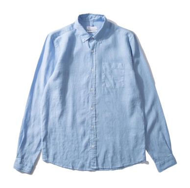 Shirt Edmmond Studios Men Linen Plain Light Blue '24