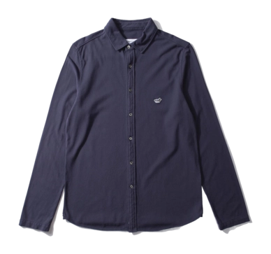 Hemd Edmmond Studios Pique Duck Patch Herren Plain Navy