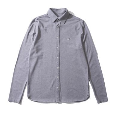 Hemd Edmmond Studios Pique Ente Patch Herren Plain Light Grey Melange