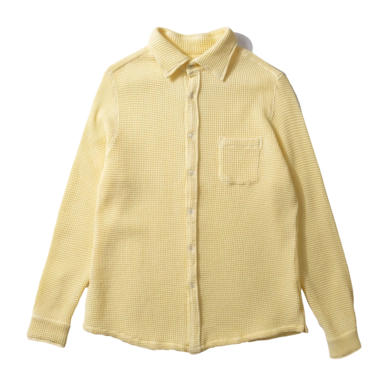Hemd Edmmond Studios Waffle Herren Plain Light Yellow
