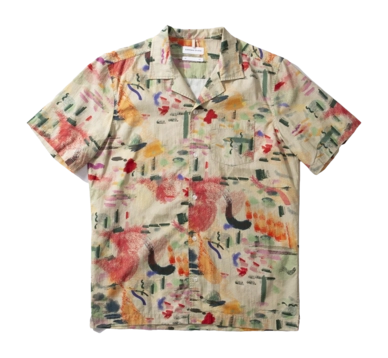 Shirt Short Sleeve Edmmond Studios Men Acuarel SS Plain Tan