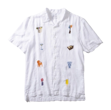 Chemise Edmmond Studios Homme BBQ SS Plain White
