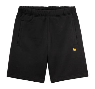 Shorts Carhartt WIP Unisex Chase Sweat Short Black / Gold