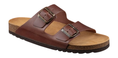 Tongs Scholl Men Julien Leather Brown
