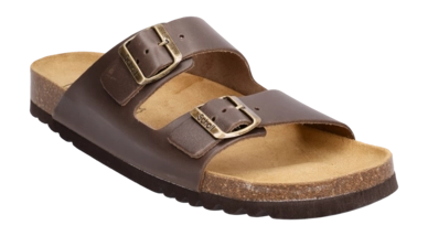 Tongs Scholl Homme Julien Leather Coffee
