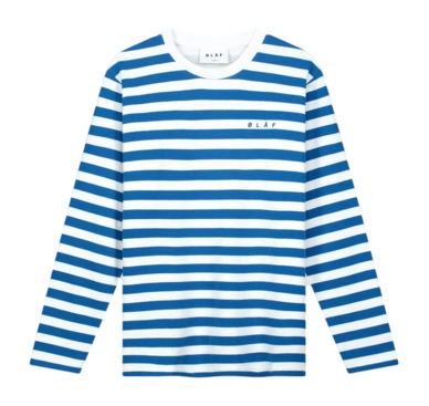T-Shirt Olaf Hussein Stripe LS Herren White/Blue