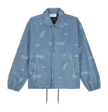 Jacke Olaf Hussein Wavy AOP Denim Coach Herren Light Rinse