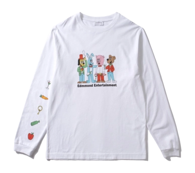 T-Shirt Edmmond Studios Buddies LS Herren Plain White