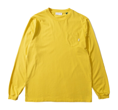 T-Shirt Edmmond Studios Men Pocket Core LS Plain Yellow