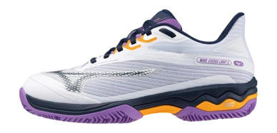 Tennis Shoe Mizuno Women's Wave Exceed Light 2 White Dress Blues Hyacinth