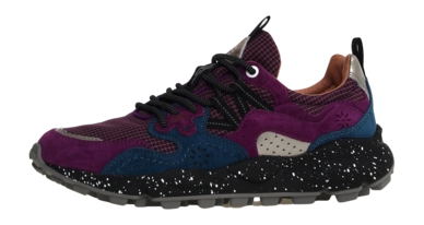 Baskets Flower Mountain Homme Yamano 3 Uni Suede Nylon Ripstop Violet Avio