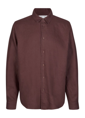 Hemd Samsøe Samsøe Saliam NX Herren Brown Stone