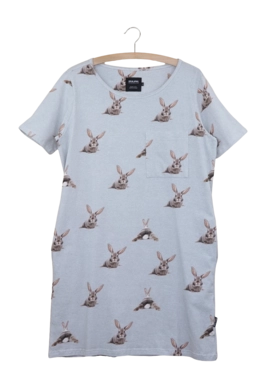 T-shirt Dress SNURK Women Bunny Bums Grey