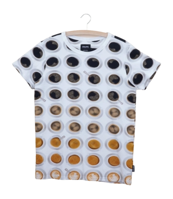 T-shirt SNURK Unisex Coffee Addict White