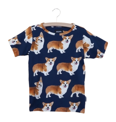 T-shirt SNURK Kids Corgi Navy Blue