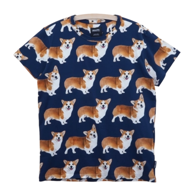 T-shirt SNURK Unisex Corgi Navy Blue