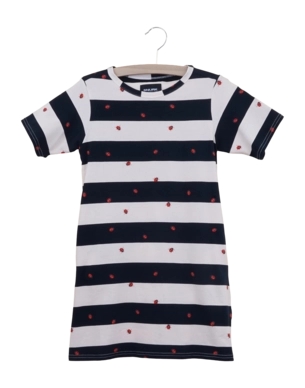 T-shirt Dress SNURK Kids Ladybug Black/White
