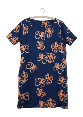 T-shirt Dress SNURK Women Octopus Blue